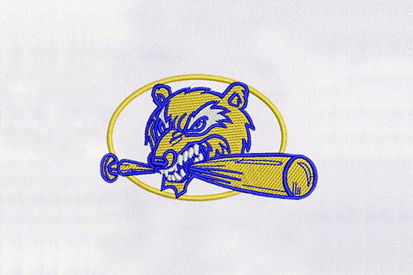 Animal with Baseball: A Versatile Embroidery Design for Boutique Sweatshirts