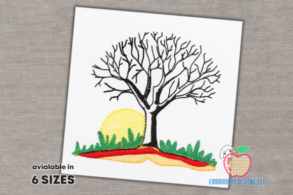 Bare Tree Without Leaves at Sunset Review