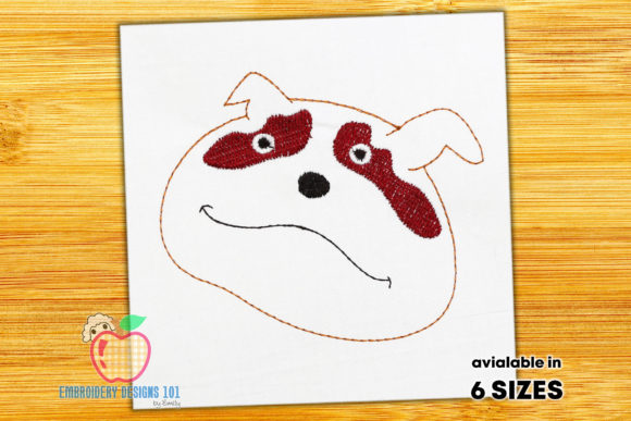 Cute Bulldog Face Sketch Review: A Charming Embroidery Design