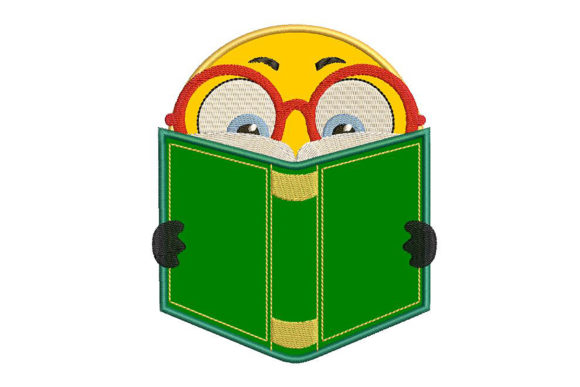 Cute Reading Emoticon Applique for Business Use