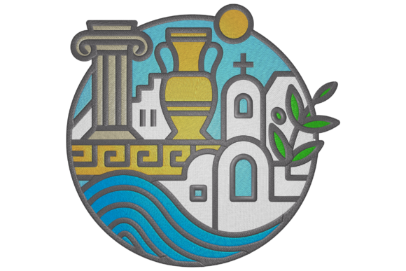 Greek Traditional Landscape Embroidery Design Review
