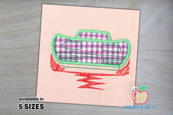 Racing Car on Track Applique Pattern Review for Boutique Sweatshirts