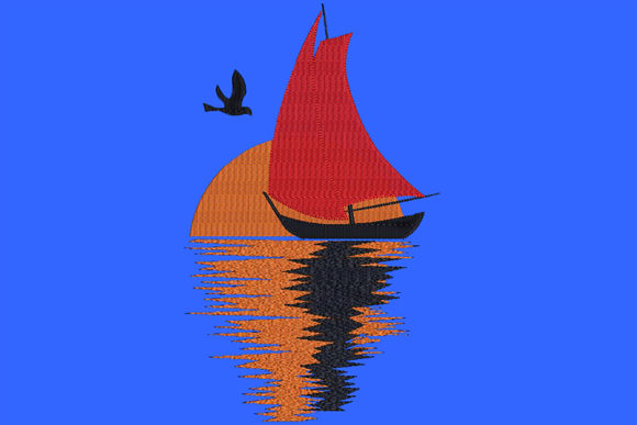 Sailing Boat: A Silhouette for Seasonal Sweatshirt Embroidery